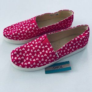 TOMS  Youth Belmont Valentine’s Pink Raspberry Hearts Shoes